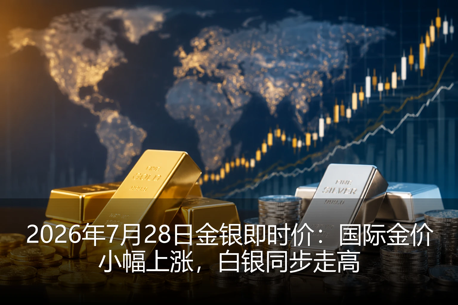 2026年7月28日金银即时价：国际金价小幅上涨，白银同步走高