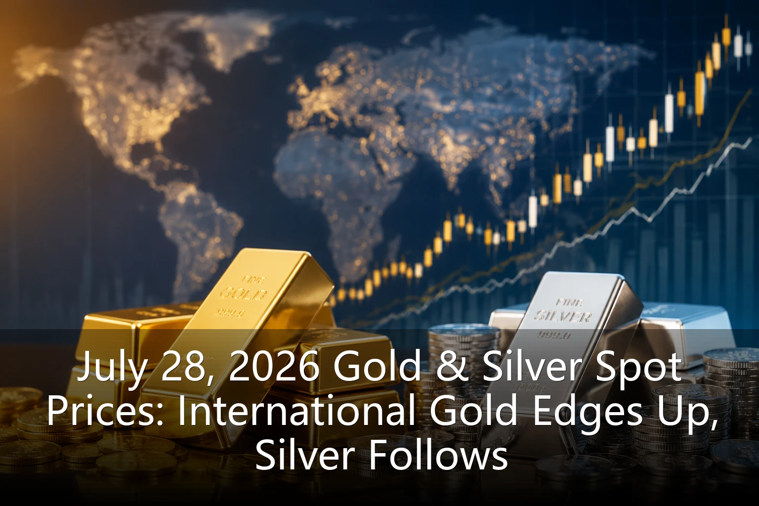 July 28, 2026 Gold & Silver Spot Prices: International Gold Edges Up, Silver Follows