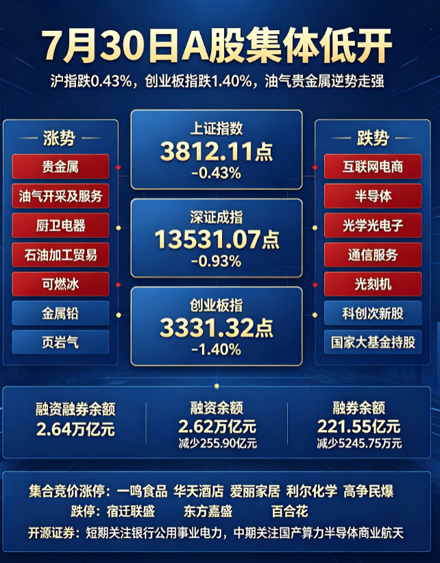 Opening performance of A-share three major indices