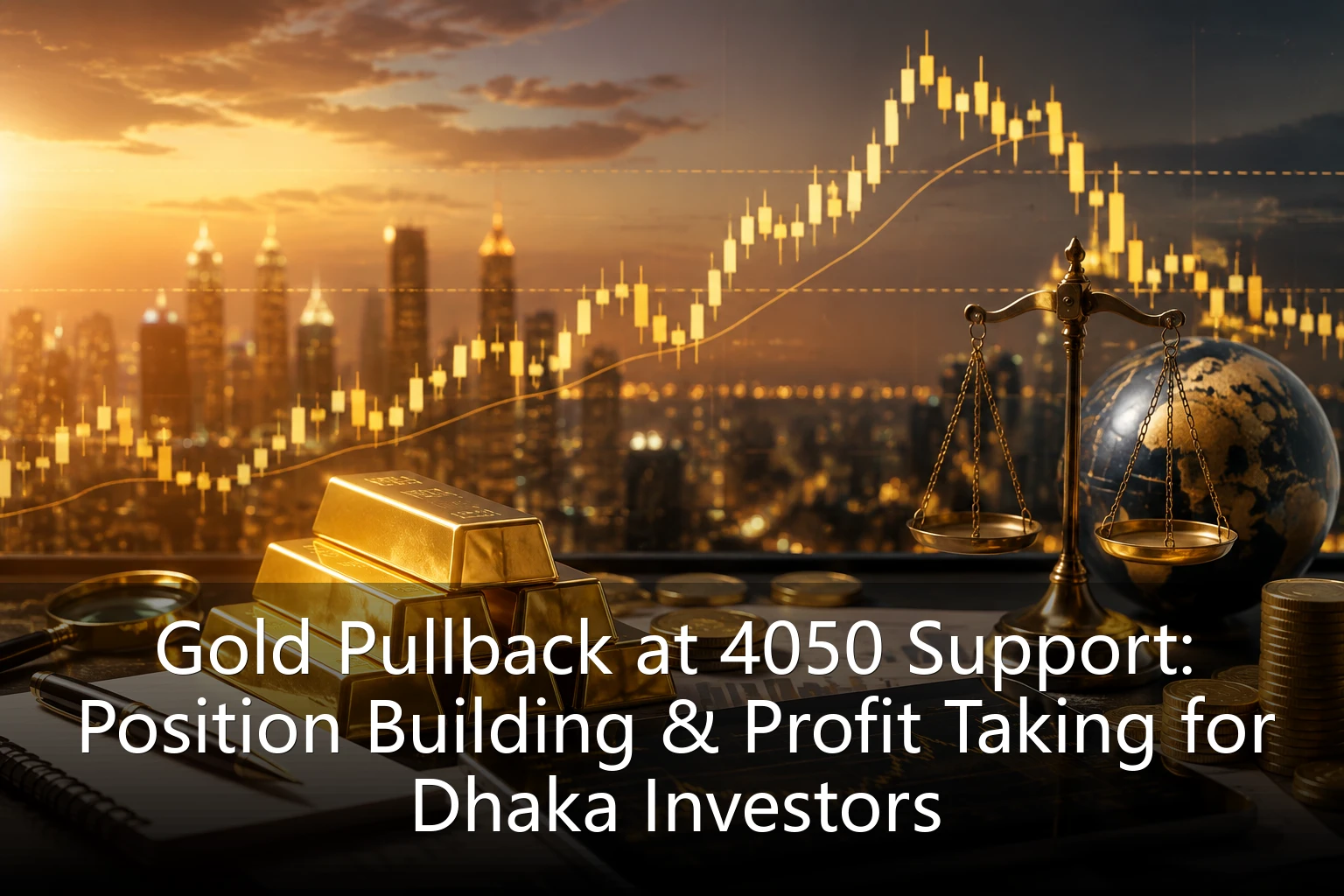 Gold Pullback at 4050 Support: Position Building & Profit Taking for Dhaka Investors