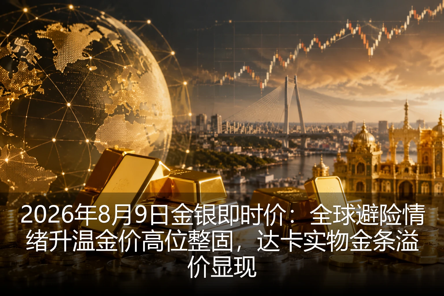 2026年8月9日金银即时价：全球避险情绪升温金价高位整固，达卡实物金条溢价显现