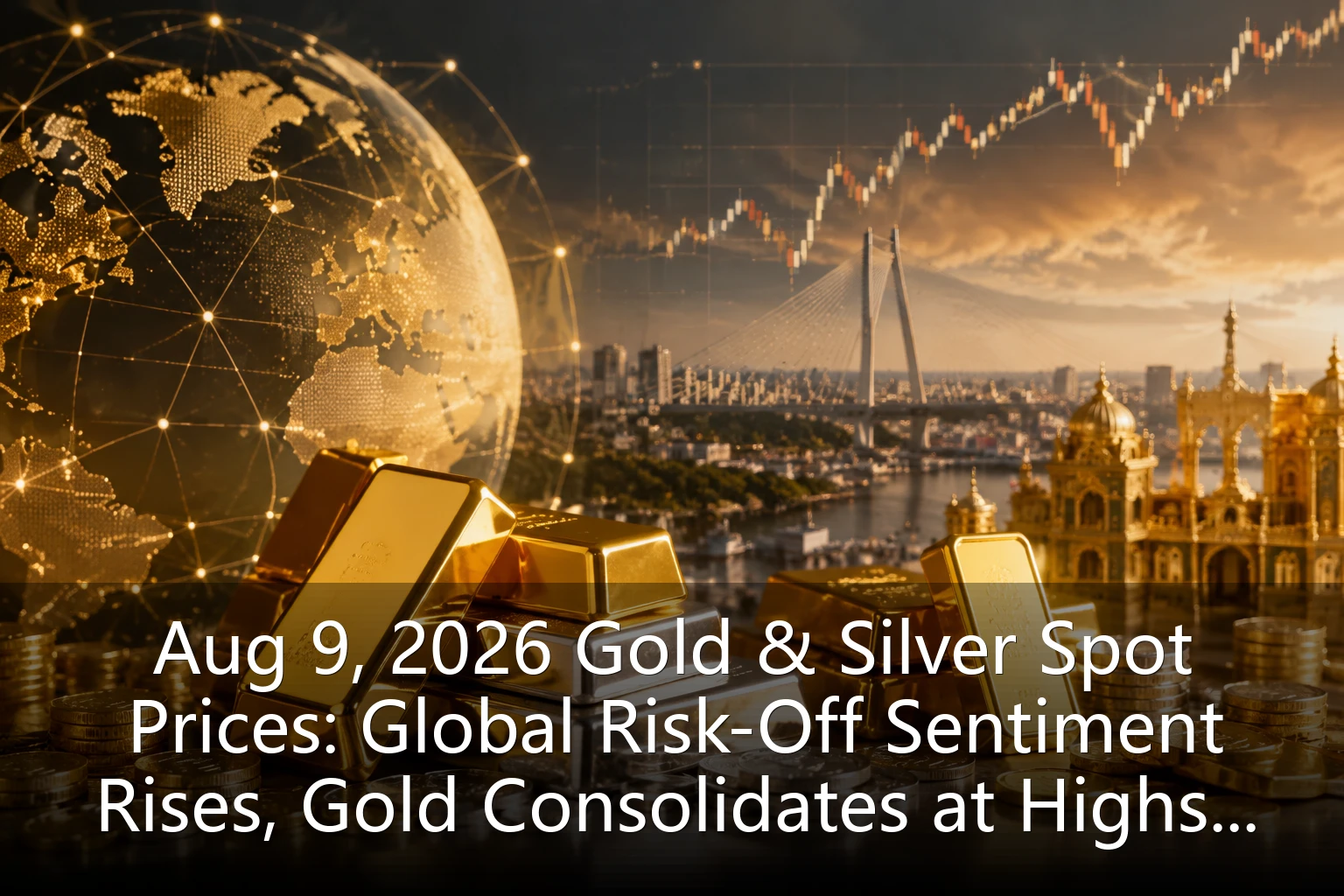 Aug 9, 2026 Gold & Silver Spot Prices: Global Risk-Off Sentiment Rises, Gold Consolidates at Highs, Dhaka Physical Gold Bar Premiums Emerge