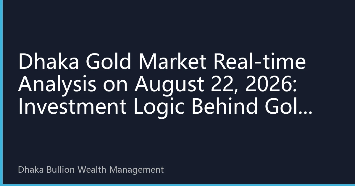 Dhaka Gold Market Real-time Analysis on August 22, 2026: Investment Logic Behind Gold Price Breaking Through $4150