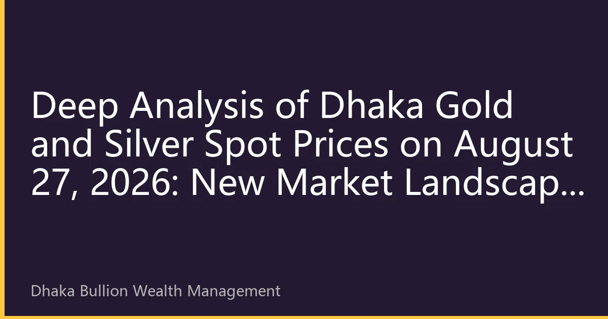 Deep Analysis of Dhaka Gold and Silver Spot Prices on August 27, 2026: New Market Landscape Under Policy Shift